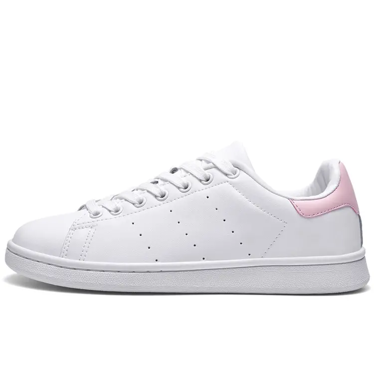 Wholesale Custom Logo Cheap Classic Style All-Match White Sneaker Women Men Skateboard Shoes No Brand